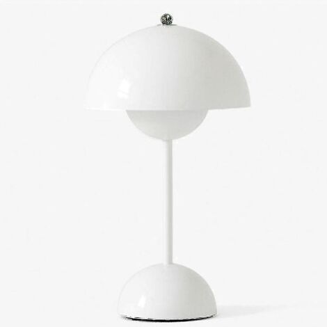 Lampe de table LED en forme de bouton de fleur, veilleuse, lampe de table champignon, style nordique, chevet, chambre nuptiale, bureau, décoration simple et moderne, prise britannique, blanche