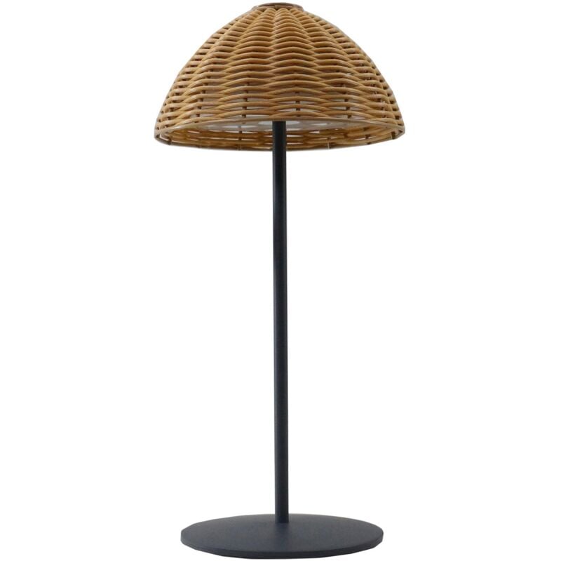 Lampe de table led faroe Marron Poly rotin H30CM