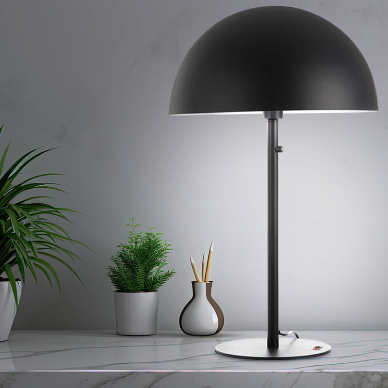 Lampe de table led rétro champignon gris lampe d'appoint salon lampe de chevet lampe de table chambre à coucher, métal,9W 810lm blanc chaud, DxH 45 x