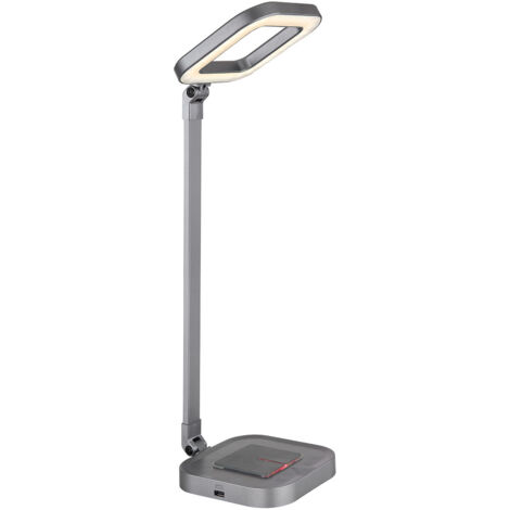 Lampe de table LED intégrée Gris LED Dimmable 2700-6000K Charge sans fil