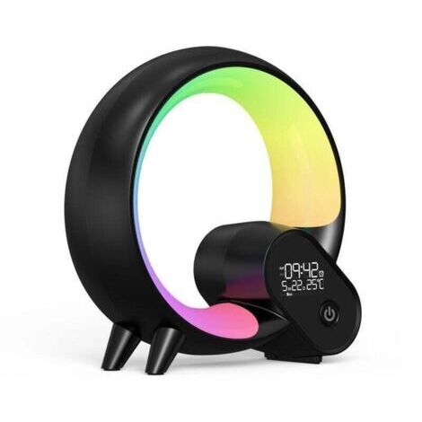 Lampe de Table LED Intelligente, Lampe Ambiance avec Haut-Parleur Bluetooth, Reveil Lumineux de Calendrier Musicale, Lampe de Chevet Contrôle de App, Veilleuse pour Enfant Bébé Adulte,de