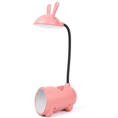 Lampe de Table LED, Lampe à la Console Tactile, Lampe de Port de Charge USB avec boîte de Rangement, Lampe de Table Flexible à 360 degrés, adaptée au Travail de Lecture/Apprentissage,Rose
