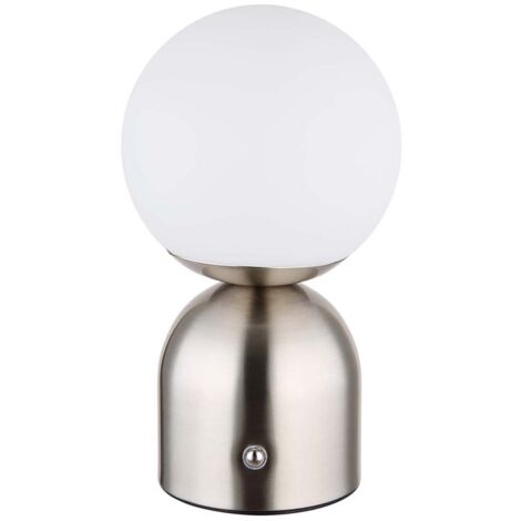 Lampe de table LED lampe d'appoint lampe de chevet variateur tactile mémoire nickel