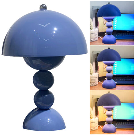 Lampe de table LED, lampe de table champignon à intensité variable, lumière d'ambiance décorative, 3 températures de couleur, bleu ciel