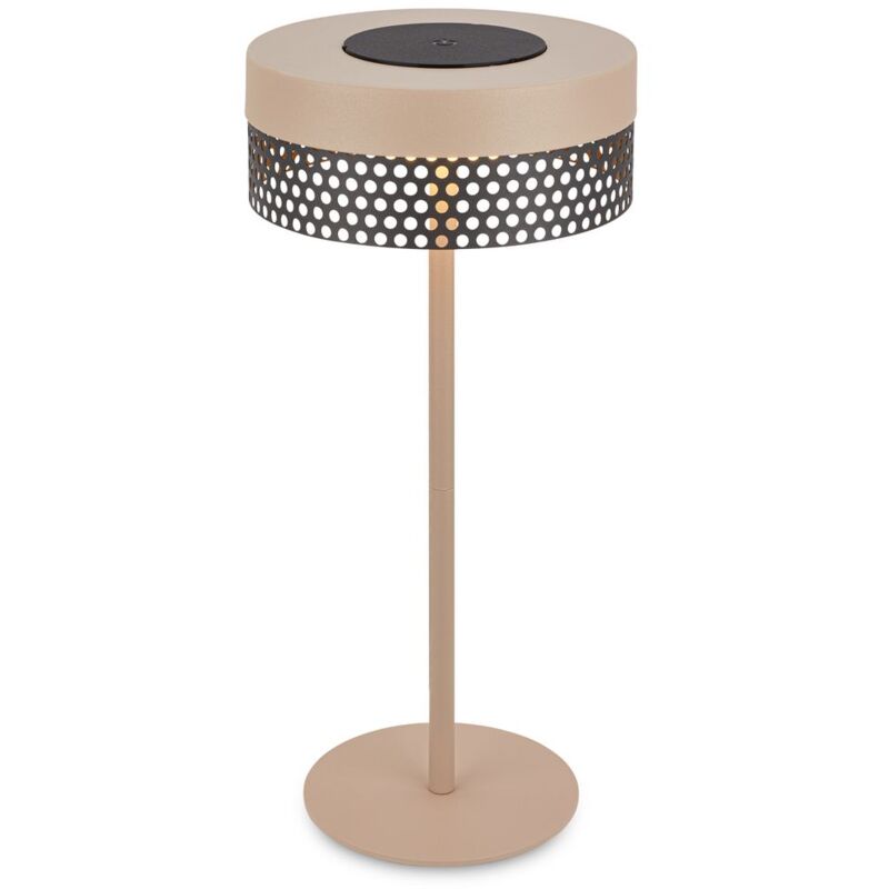 B.k.licht - Briloner booha Lampe de table led sans fil IP44, dimmable, tactile, batterie, protection contre les projections d'eau, beige anthracite, B.k.licht - Briloner booha Lampe de table led sans fil IP44, dimmable, tactile, batterie, protection contre les projections d'eau, beige anthracite,