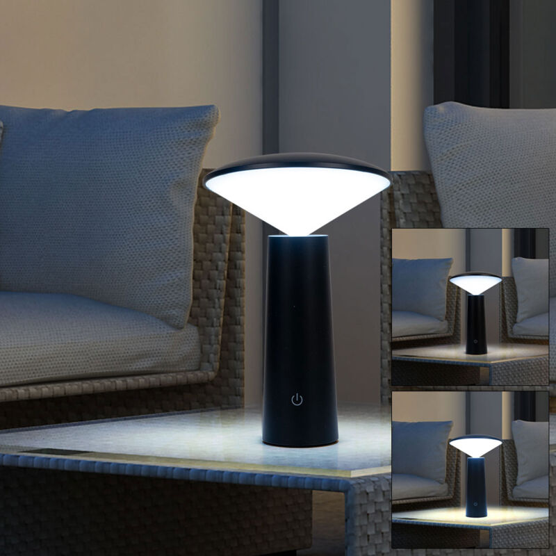 Lampe de table led lampe d'extérieur de jardin lampe de table d'extérieur rechargeable à batterie, circuit cct dimmable orientable IP44, 2W 200lm