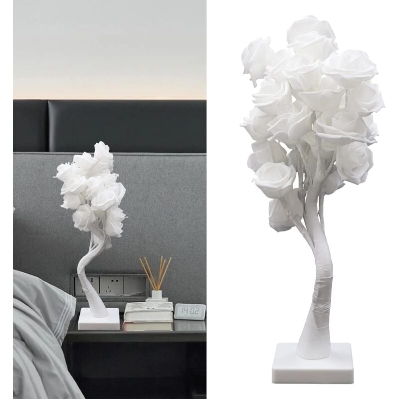 Senderpick - Lampe de table led Lampe en forme de rose Fleur d'arbre Veilleuse usb Double Alimentation Branches Manipulables pour Salon Mariage