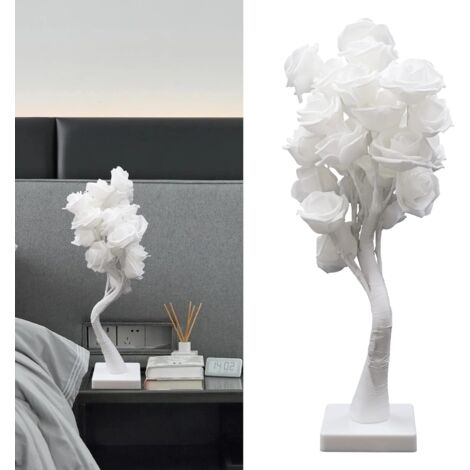 Lampe de table LED Lampe en forme de rose Fleur d'arbre Veilleuse USB Double Alimentation Branches Manipulables pour Salon Mariage Festival