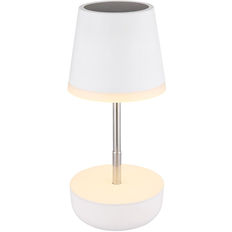 Lampe solaire de table Lampe d'extérieur Lampe de balcon réglable blanche led Lampe de jardin, acier inoxydable, led 3000K blanc chaud, h 25 cm