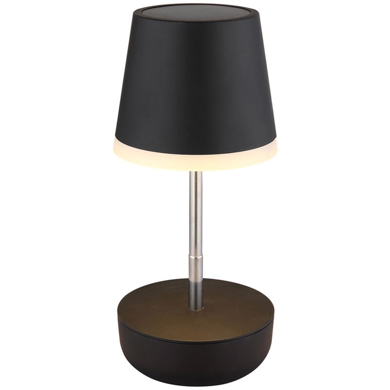 Lampe solaire de table Lampe d'extérieur ajustable led Lampe de jardin Lampe de balcon, acier inoxydable, led 3000K blanc chaud, h 25 cm