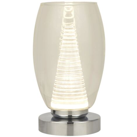 Lampe de table LED métal 3000 K lumière blanc chaud 448 lm ronde Ø 11,5 cm 20,5 cm chromé moderne