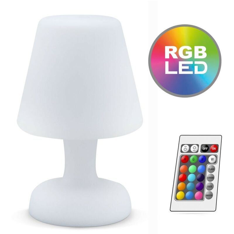 Europalamp - lampe de table led rechargeable 26 cm multicolor étanche IP65