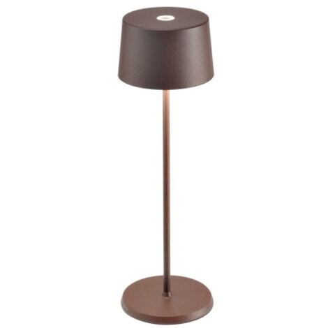 Zafferano Olivia Pro Lampe de Table, Lampe Portable Rechareable, IP65, Marron, 35 cm