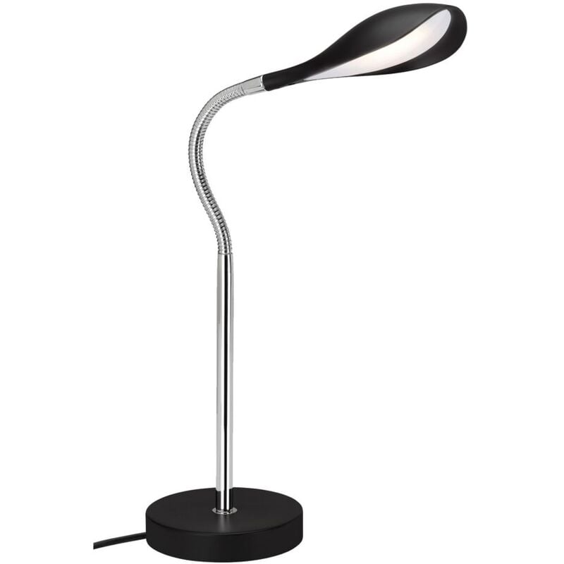 Briloner - Lampe de table led leuchten swan, 4,5 w, 500 lm, IP20, noir-chrome, métal-plastique, ø 11 cm