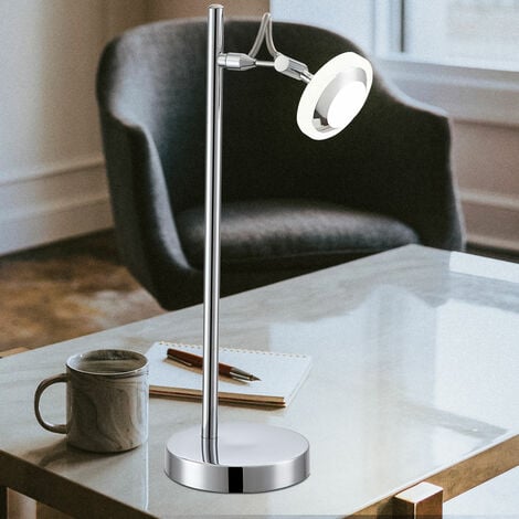 Lampe de table LED projecteur de chambre d'amis en aluminium chromé lumière commutable