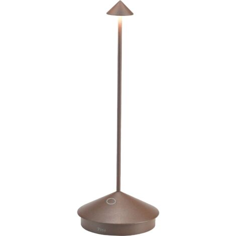 Lampe de table LED rechargeable dimmable sans fil – Autonomie 13h – Température de couleur 2200-2700-3000K – Design Corten élégant – Zafferano