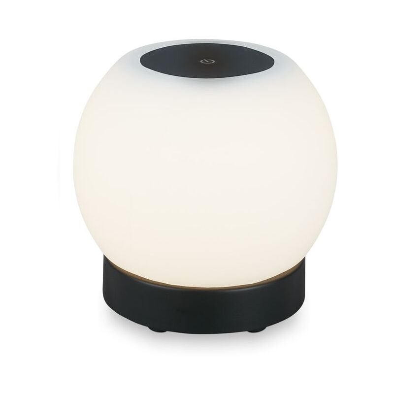 Briloner - Lampe de table led rechargeable Dimmable Verre Sans fil Tactile 3W noir 16cm