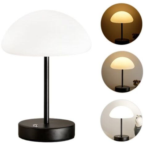 Lampe de table LED rechargeable, interrupteur tactile, éclairage 3 couleurs, lumière d'ambiance salon, chambre et salle à manger, veilleuse portable