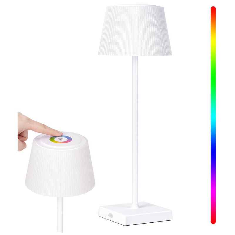 Lunsy - Lampe de table sans fil intensité variable, lampe sans fil lampe tactile intensité variable 8 couleurs rechargeable par usb-c étanche pour