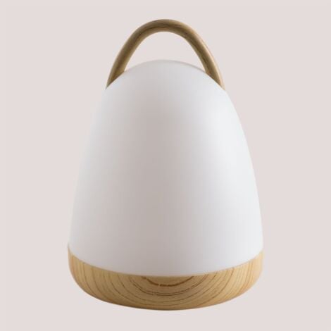 Lampe de Table LED sans fil Andrew SKLUM Blanc - Bois Naturel
