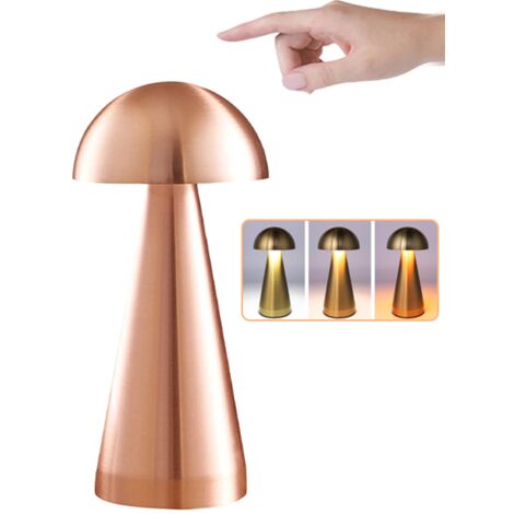 Lampe de table LED sans fil, lampe de chevet tactile à intensité variable, lampe de bureau rechargeable, 3 températures de couleur réglables