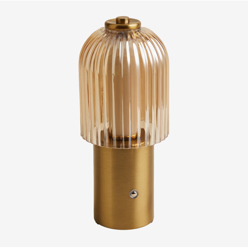 Sklum - Lampe de table led sans fil pour extérieur en fer et verre Neristan Doré Sklum - Lampe de table led sans fil pour extérieur en fer et verre Neristan Doré