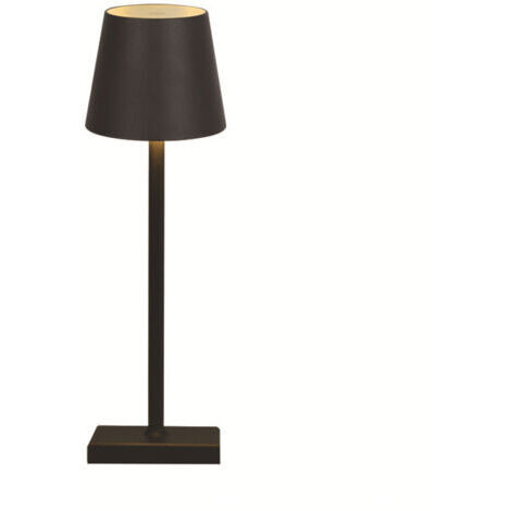 Lampe de table LED sans fil rechargeable, lampe de bureau alimentée par batterie 5200mAh, lumière portative en métal USB, mini petite lampe de chevet pour restaurant extérieur bar café, Noir