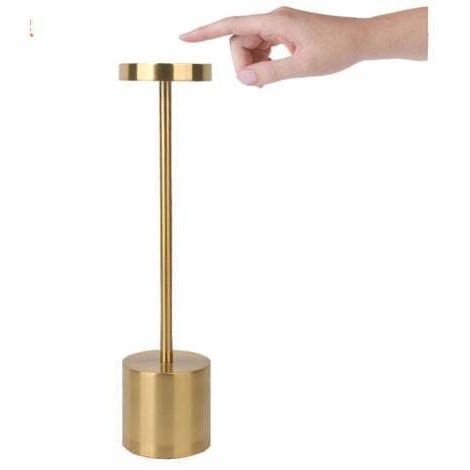 Lampe de table LED sans fil USB 1200 mAh en aluminium rechargeable pour salle à manger ou bureau   (or local)--TRIMEC