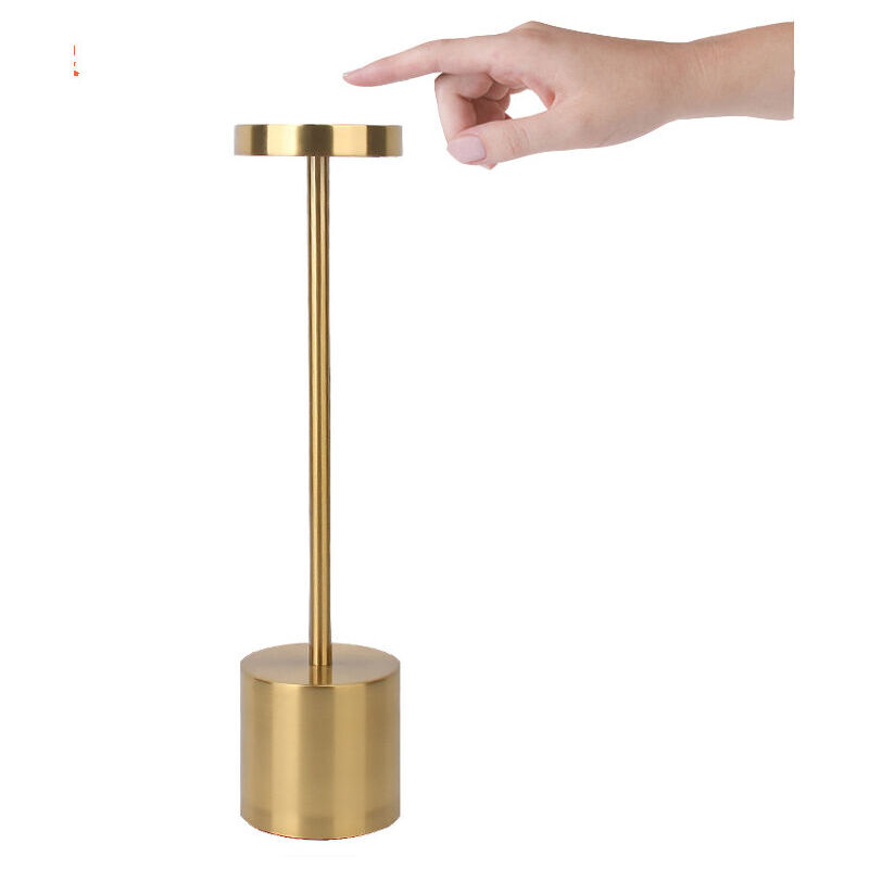 Qersta - Lampe de table led sans fil usb 1200 mAh en aluminium rechargeable pour salle à manger ou bureau (Version tactile-or local)