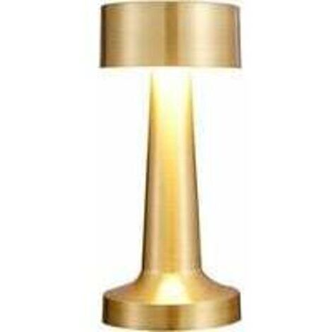 Lampe de table LED sans fil – veilleuse LED vintage rechargeable avec capteur tactile, 3 niveaux de luminosité, idéale pour bar, restaurant, chambre, lampe de chevet dorée
