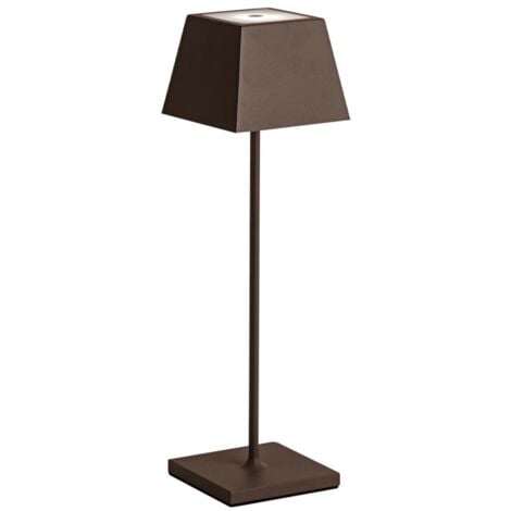 Lampe de table LED Siesta corten portable et rechargeable IP54