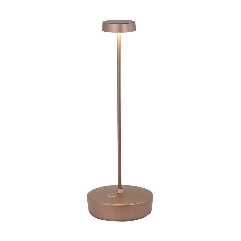 Zafferano - Lampe de table led Swap bronze mate, rechargeable et réglable avec une autonomie jusqu'à 12 heures