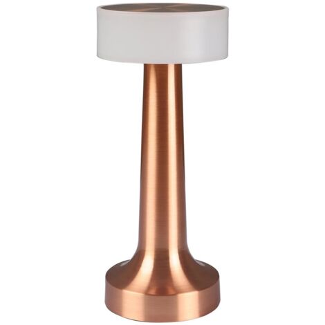 Lampe de table LED tactile, 3 niveaux luminosité, rechargeable 48h, veilleuse enfant chambre chevet (Bronze haltère)