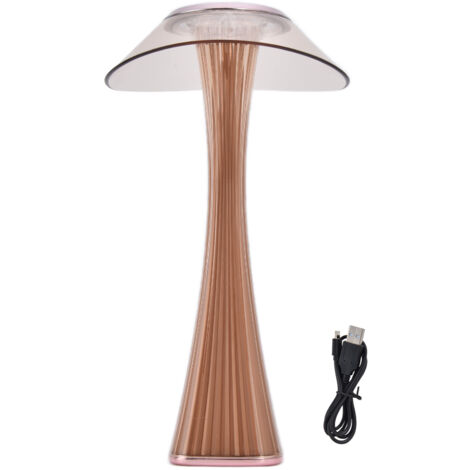 Lampe de Table LED Tactile avec Recharge USB, Lumière Chaude et Réglable, Design Moderne en Or Rose