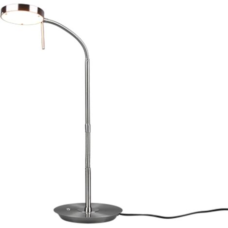 Lampe de table led tactile dimmable 12w nickel mat avec variateur et temperature reglable - trio - monza