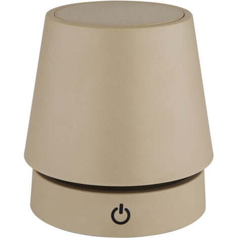 Lampe de table LED Touchdimmer Batterie Lampe de table réglable en hauteur Lampe de chevet sable, 1,2W blanc chaud, DxH 10,5 x 28 cm