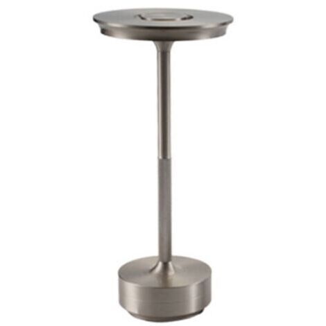 Lampe de Table LED Vintage Rechargeable avec Batterie 1200mAh, Lampe de Table Sans Fil Luminosité Dimmable, Lampe de Table Tactile pour Restaurant et Bar, 3 Températures de Couleur (Silver)
