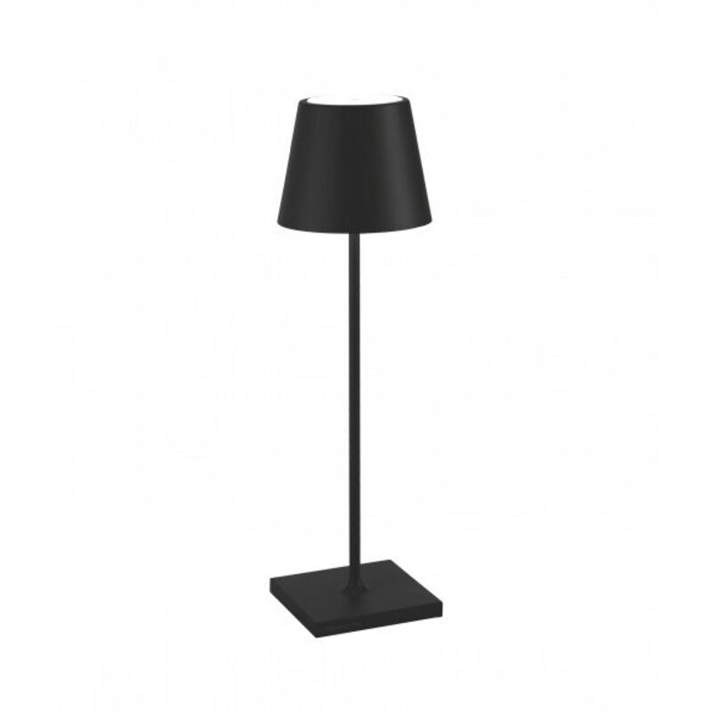 Lampe de table LED Zafferano Poldina Pro noire rechargeable dimmable autonomie jusqu'à 12 h IP65 usage extérieur Lampe de table LED Zafferano Poldina Pro noire rechargeable dimmable autonomie jusqu'à 12 h IP65 usage extérieur