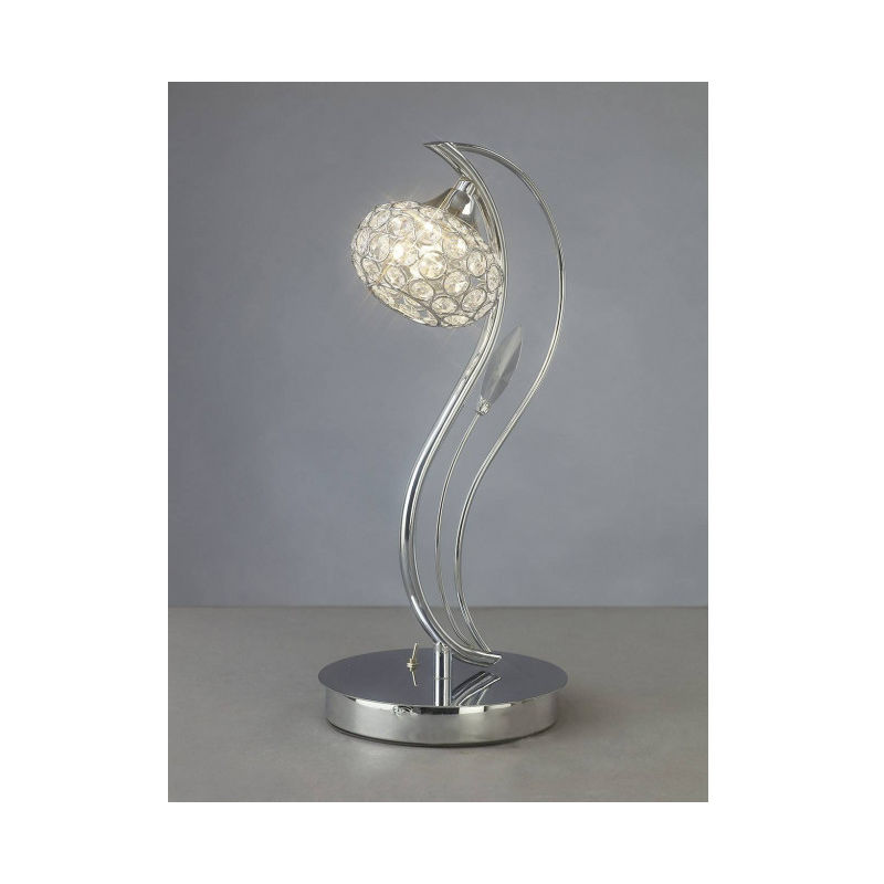 Lampe de Table Leimo 1 Ampoule chrome poli/cristal - Chrome