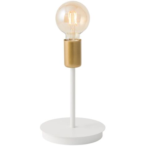 Lampe de table loft blanc/or Gino E27 15W Sigma Lighting