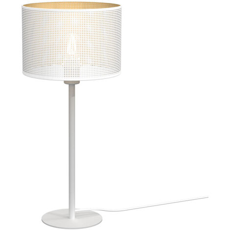 Lampe de table loft blanche mat Ø25 or E27 Luminex