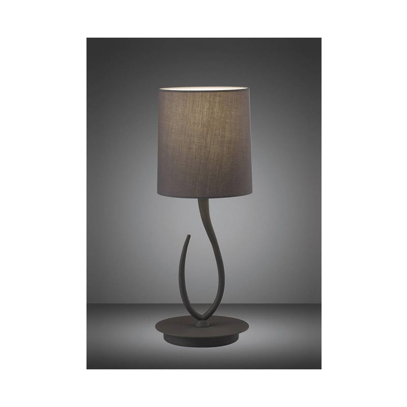 Lampe de Table Lua 1 Ampoule E27, Small gris cendré avec Abat jour gris cendré - Gris