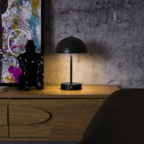 Lampe De Table Lucia Rechargeable Noire H26cm