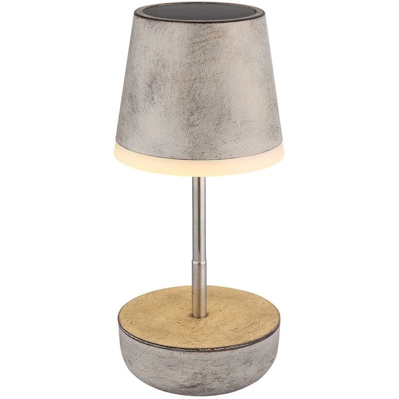 Lampe solaire de table lampe extérieure sable ajustable led lampe de jardin lampe de balcon, acier inoxydable, led 3000K blanc chaud, h 25 cm