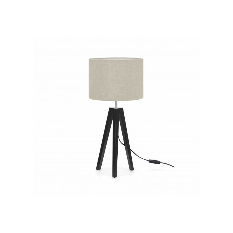 Lampe de table LUNDEN Noire et beige 1 ampoule - Noir