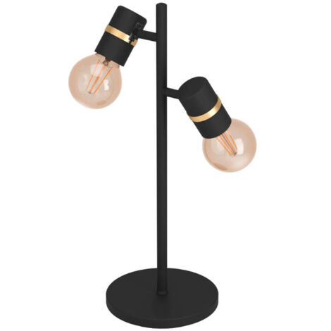 Lampe de table Lurone E27 2x10w L: 20,5 cm B: 5cm H: 50cm avec interrupteur de câble