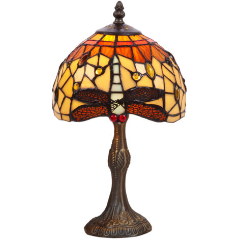 Lampe de table Manor base en forme de Tiffany diamètre 20cm Série Belle Amber