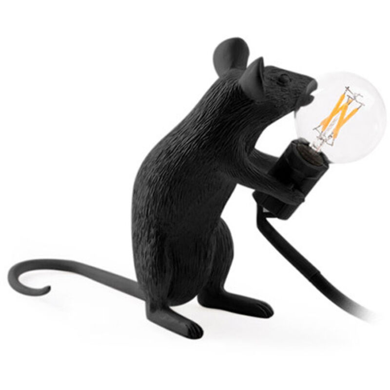Privatefloor - Lampe de Table - Lampe Souris Rat pour Enfants - Resina Noir Privatefloor - Lampe de Table - Lampe Souris Rat pour Enfants - Resina Noir