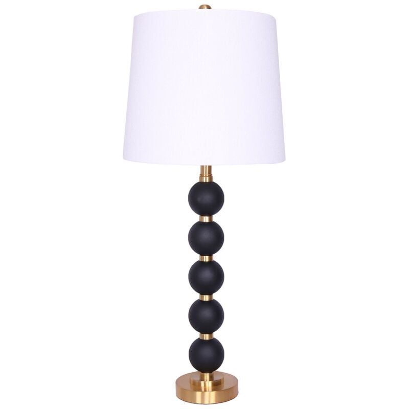 Cotecosy - Lampe de table Medavy Métal Noir et Blanc