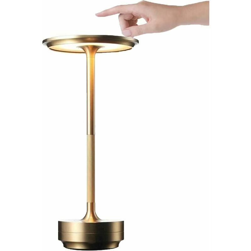 Lampe de table métallique sans fil, en forme de I, rechargeable, étanche, contrôle tactile, lumières décoratives LED pour restaurant, bar